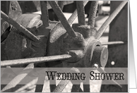 Country Wedding Shower Invitation, Rustic Wagon Wheel card
