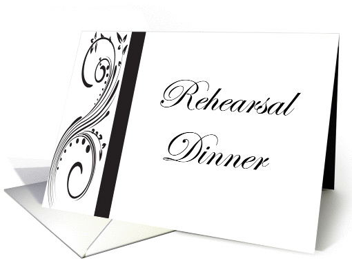 Rehearsal Dinner Invitation - Black and White card (426907)