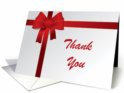 Thank You Note Red Bow card (467906)