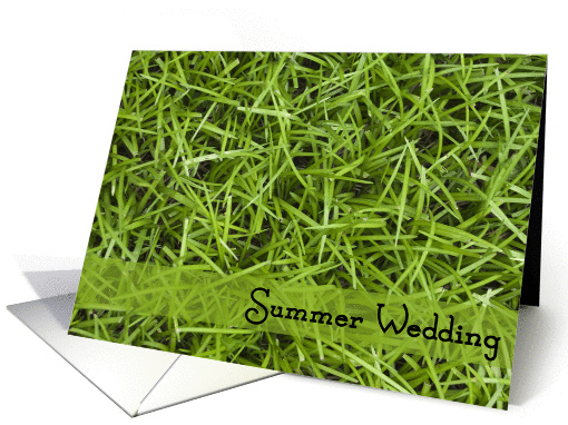 Summer Wedding Save the Date Announcement Green Grass card (498524)