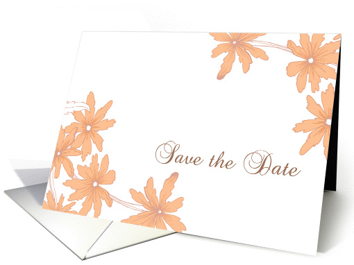 Wedding Save the Date Announcement Orange Daisies card (498528)