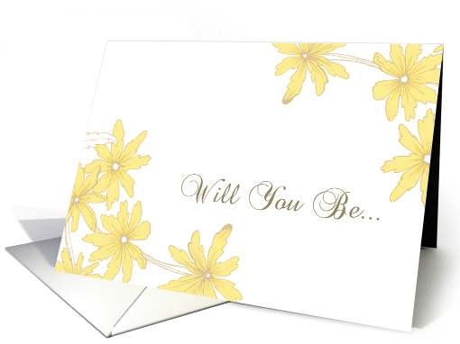 Wedding Attendant / Bridesmaid Invitation Yellow Daisies card (498535)