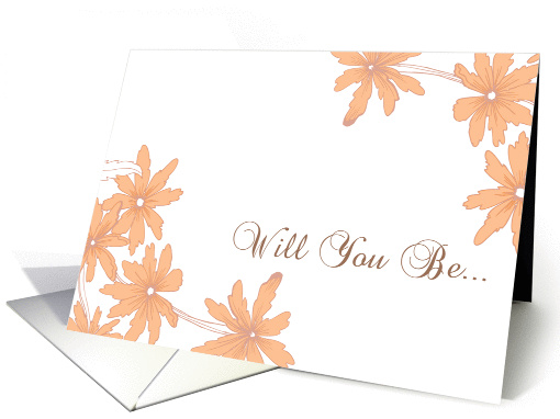 Wedding Attendant / Bridesmaid Invitation Orange Daisies card (498537)