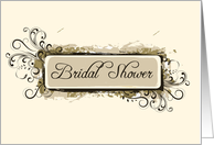 Bridal Shower Invitation Tan Floral Swirls card
