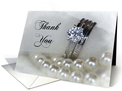 Thank You Note Wedding Rings and Pearls card (548499)