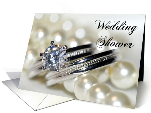 Wedding Shower Invitation Wedding Rings and Pearls card (548507)