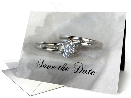 Save the Date Wedding Rings card (548519)
