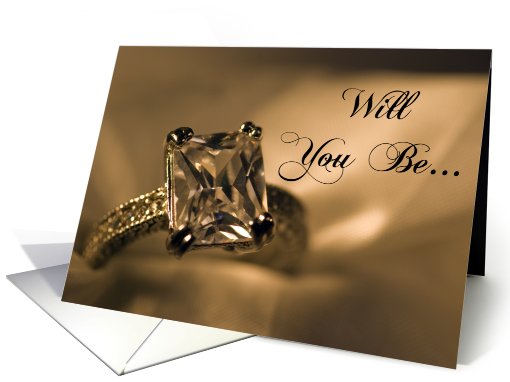 Bridesmaid Invitation Princess Cut Diamond Ring card (548522)