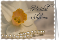 Bridal Shower Invitation White Daffodil and Pearls card