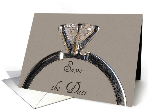 Wedding Save the Date Announcement Diamond Engagement Ring card