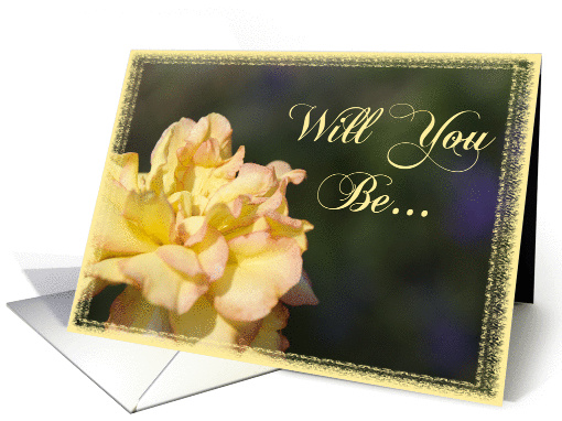 Bridesmaid Invitation Fancy Yellow Rose card (583988)