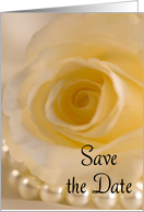 Wedding Save the Date Announcement White Rose and Pearls card