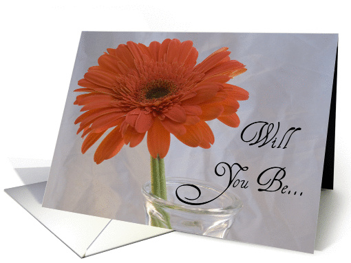 Bridesmaid Invitation Orange Gerbera Daisy card (584649)