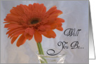 Bridesmaid Invitation Orange Gerbera Daisy card