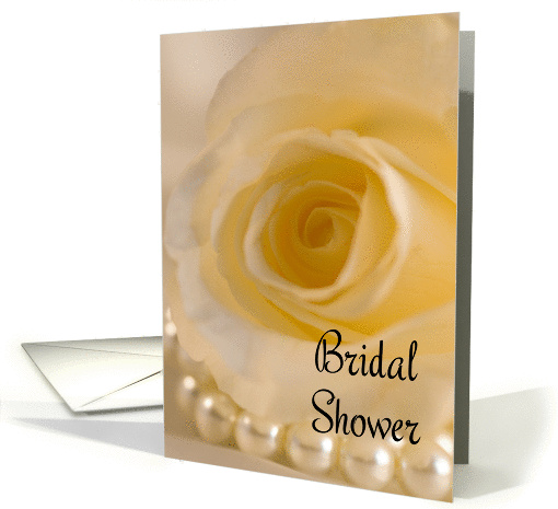 Bridal Shower Invitation White Rose and Pearls card (584664)