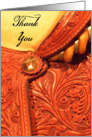 Cowboy Country and Western Thank You Leather Horse Saddle card