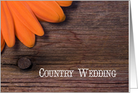 Orange Daisy Country Wedding Save the Date Announcement card