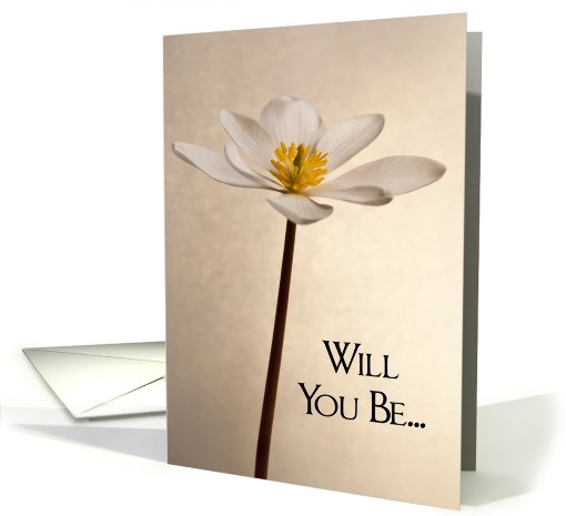 Elegant White Wildflower Will You Be My Bridesmaid Invitation card