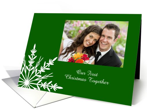 Our First Christmas Together Holiday Photo Card Green... (858789)