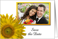 Wedding Save the Date Photo Card, Yellow Sunflower card