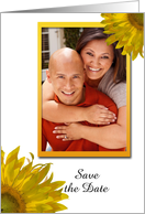 Wedding Save the Date Photo Card, Yellow Sunflower card