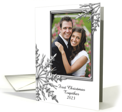 First Christmas Together Photo Card, Silver Tone & White... (862258)