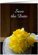 Wedding Save the Date Rustic Country Daffodils Custom Personalized card