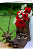 Wedding Save the Date Announcement Rustic Roses Custom Personalized card