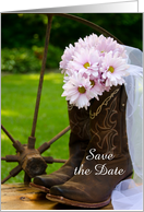 Wedding Save the Date Announcement Rustic Daisies, Custom Personalized card