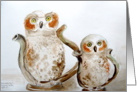 Owl teapot and creamer card