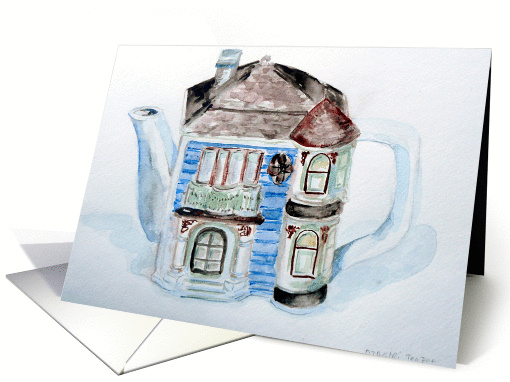 House teapot card (130879)
