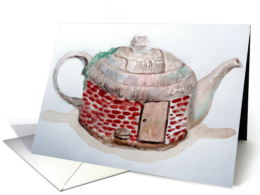 Back Door Cottage Teapot card (131329)
