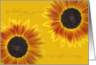 Get Well Soon Orange and Yellow Sunflowers card