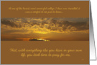 Thank you card for prayers at time of sorrow sunrise in clouds card