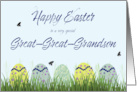 Great Great Grandson Easter Colored Eggs in Grass card