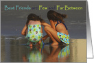 Best Friend Birthday: Girls playing in sand card