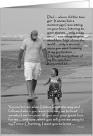 Bride to Father: father and daughter on beach card