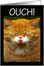Get Well Soon Broken Nose Yellow Cat card