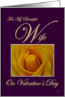 Wife Yellow Rosebud with Dark Purple Background card