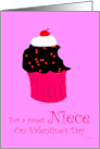 Niece Chocolate Cupcake with Sprinkles and Cherry on Top card