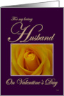 Husband Yellow Rosebud Dark Purple Background card