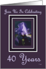 40th Anniversary Invitation Purple Iris card