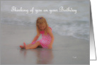 Birthday Thinking of You Child Sitting in Surf card