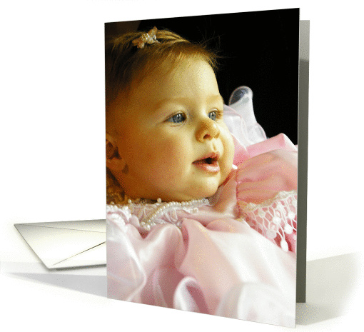 Happy First Birthday:  Blue-eyed baby card (148990)