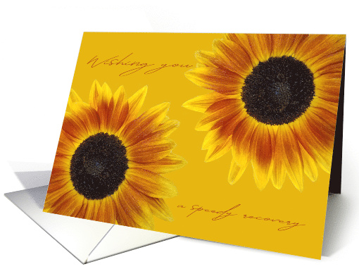 Get Well Soon Orange and Yellow Sunflowers card (1742494)