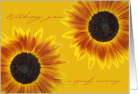 Get Well Soon Orange and Yellow Sunflowers card