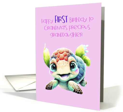 Granddaughter First Birthday from Grandma baby turtle card (1819630)