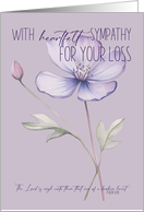 Purple Wildflower Psalm 34 Verse 18 card