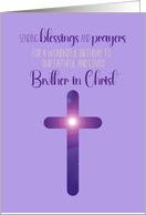 Brother in Christ Birthday Purple Cross card