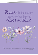 Sister in Christ Purple Flower Get Well card
